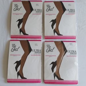 NWT Bundle of 4 On The Go! Coffee Ultra Sheer Tights size 1